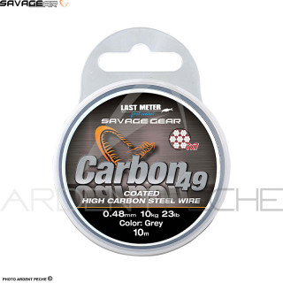 Tresse acier inox SAVAGE GEAR Carbon49 Steelwire 10m