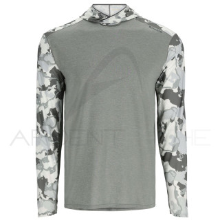Tee shirt à capuche SIMMS Solarflex bugstopper guide hoody Regiment camo cinder